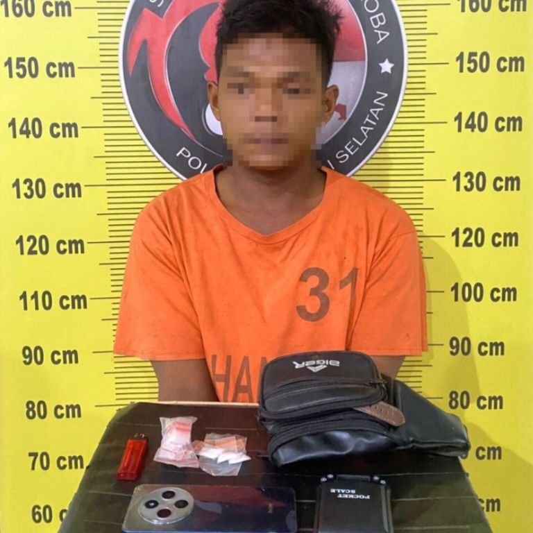 Polsek Batangangkola Amankan Pria di Depan Gerobak Es Gegara Sabu