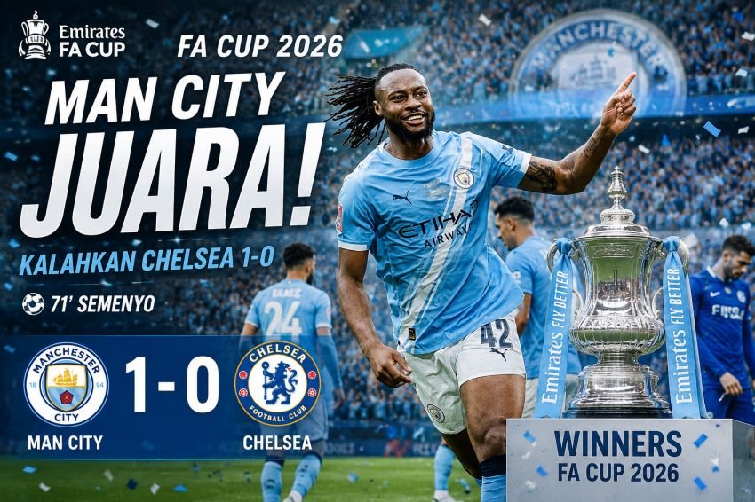 Satu Gol Mematikan! City Paksa Chelsea 'Menangis' di Wembley