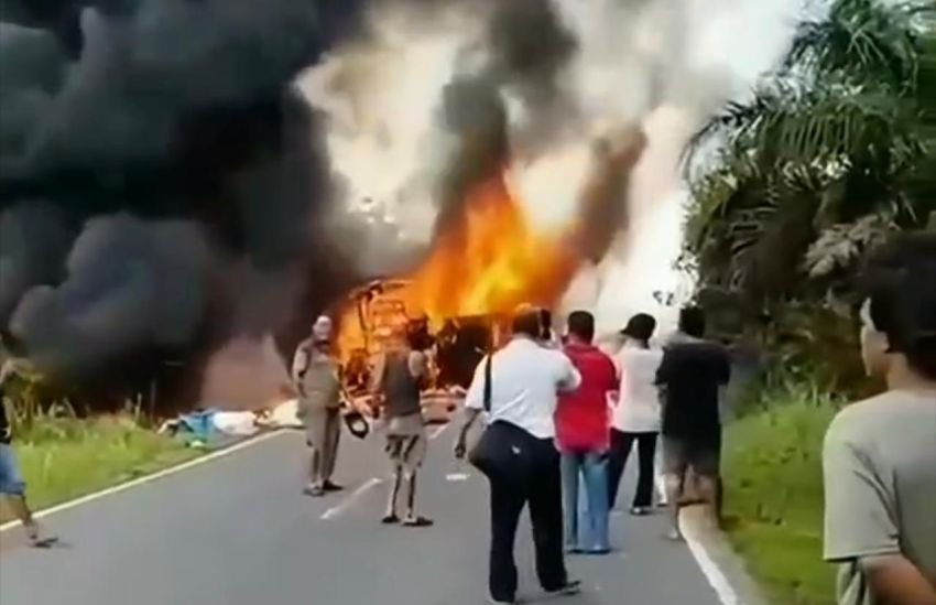 16 Orang Meninggal Akibat Kecelakaan Maut Bus ALS dan Truk di Sumsel