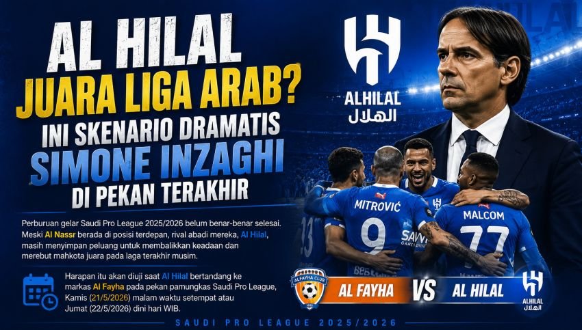 Al Hilal Juara Liga Arab? Ini Skenario Dramatis Simone Inzaghi di Pekan Terakhir