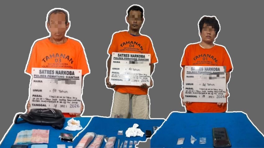 Operasi Dua Hari, Polres Pematangsiantar Ringkus Tiga Tersangka Pengedar Narkoba