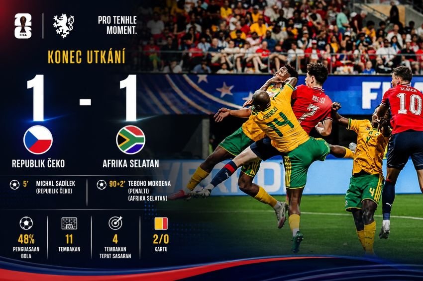 Drama VAR Menit 86 Selamatkan Afrika Selatan dari Kekalahan