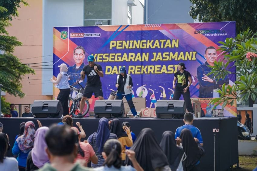 Wujudkan Program Sehat Rico Waas, Dispora Medan Gelar Senam PKJR