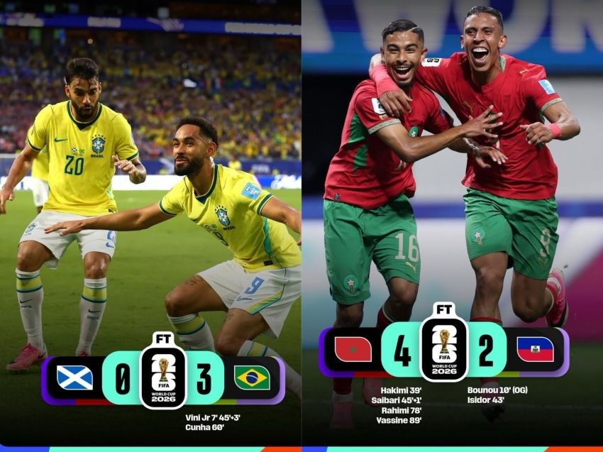 Brasil Tumbangkan Skotlandia, Maroko Bantai Haiti dan Amankan Fase Gugur
