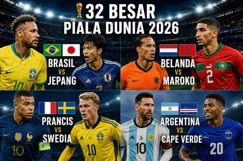 Jadwal Lengkap 32 Besar Piala Dunia 2026 WIB, Big Match dan Laga Menarik Menanti!