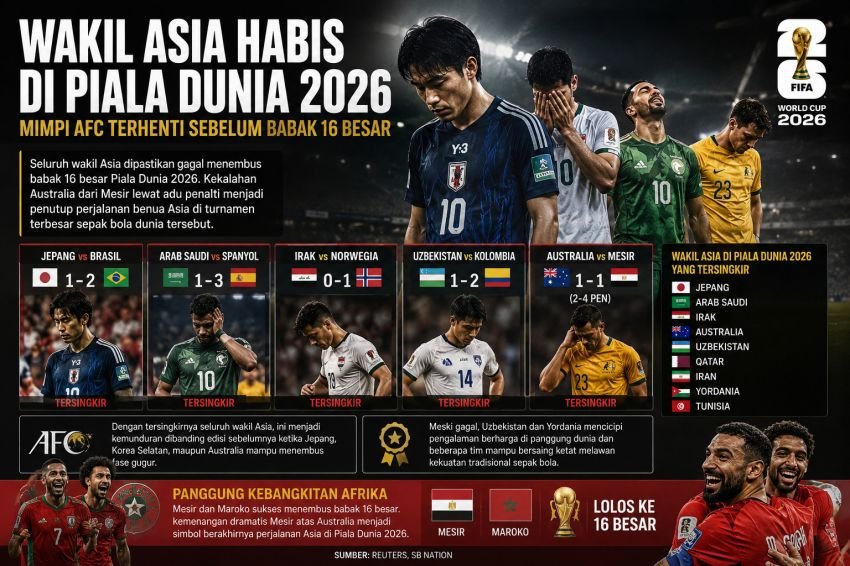 Wakil Asia-Oseania Habis di Piala Dunia 2026, Mimpi AFC Terhenti