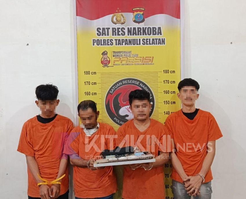 Empat Pelaku Peredaran Narkotika Antar Kabupaten Dibekuk Polres Tapsel