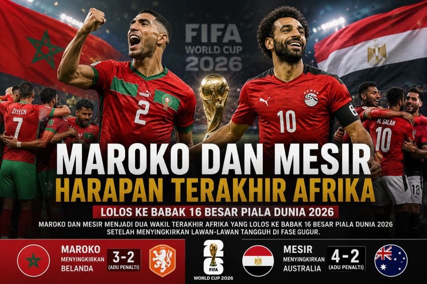 Maroko dan Mesir Jaga Asa Afrika di Piala Dunia 2026, Dua Singa Terakhir Menuju Babak 16 Besar