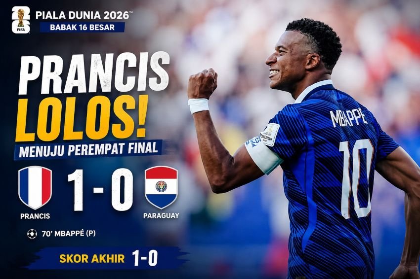 Prancis Melaju ke Perempat, Penalti VAR Akhiri Perlawanan Gigih Paraguay