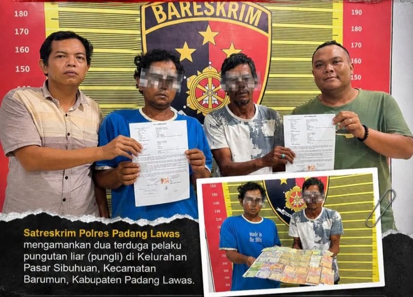 Polres Palas Amankan Dua Terduga Pelaku Pungli di Kelurahan Pasar Sibuhuan