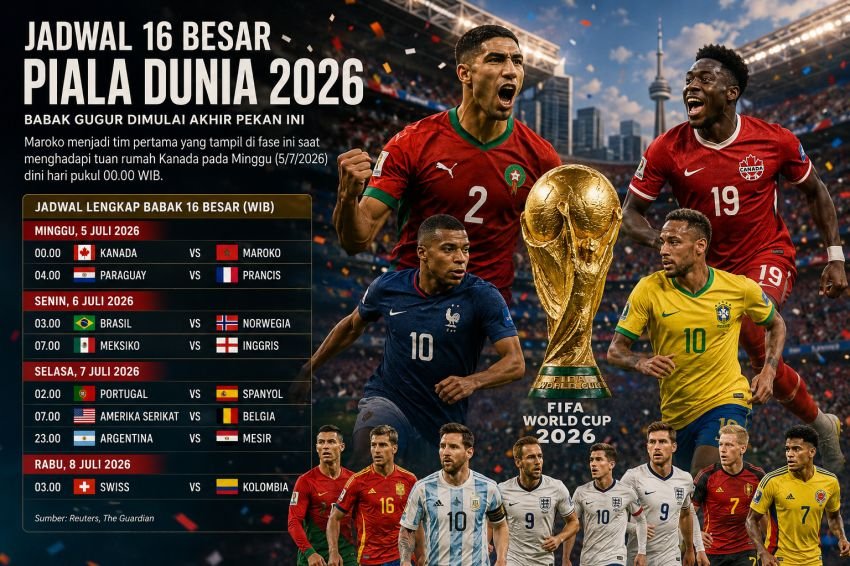 Kanada vs Maroko Buka Pertarungan 16 Besar Piala Dunia 2026, Sejumlah Big Match Menanti