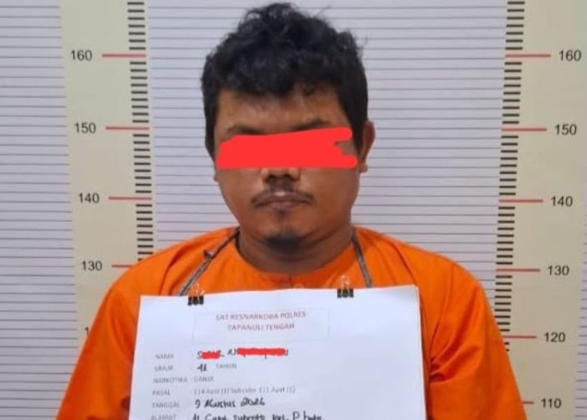 Polres Tapteng Tangkap Pengedar Narkoba di Pandan dan Sita Barang Bukti Ganja