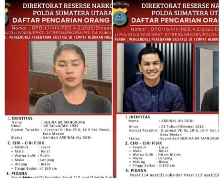 Setahun Jadi DPO, Pasutri Bos THM Dragon Ditangkap Timsus Ditres Narkoba Polda Sumut di Yogyakarta