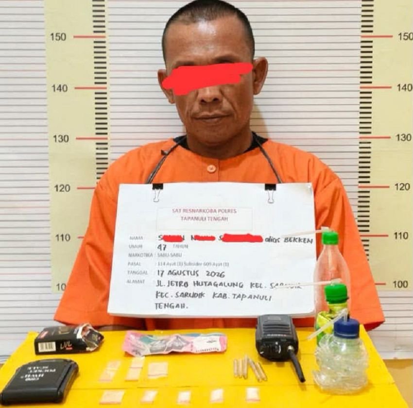 Polres Tapteng Ringkus Pengedar Sabu di Sarudik, Buru Jaringan Pemasok