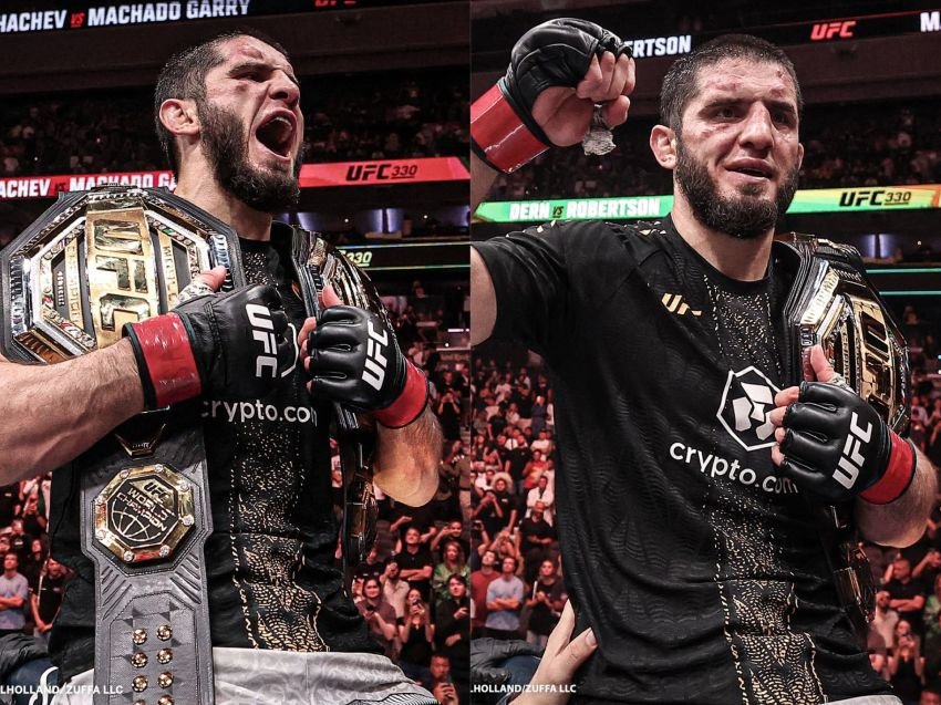 Islam Makhachev Kerja Keras Taklukkan Ian Garry, Juara Dua DIvisi Cetak Rekor di UFC 330