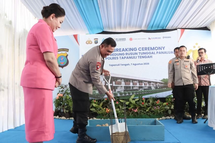 Kunker ke Tapteng, Kapolda Sumut Hadiri Peletakan Batu Pertama Pembangunan Rusun Polres