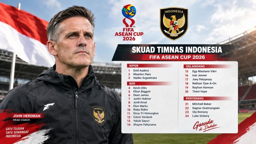 Daftar 24 Pemain Timnas Indonesia di FIFA ASEAN Cup 2026, Garuda Siap Tempur