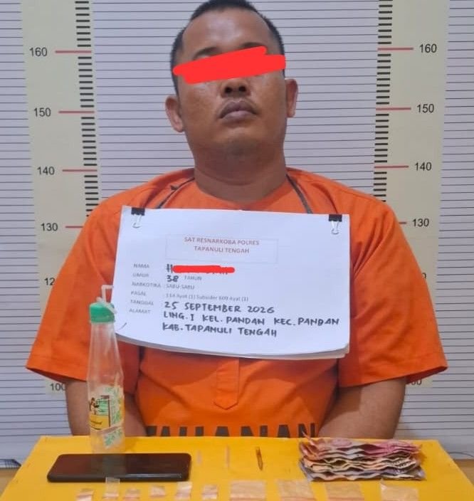 Polres Tapteng Ringkus Terduga Pengedar Sabu di Toko Sepatu Kelurahan Pandan