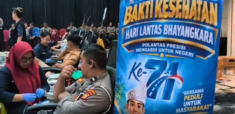 Polda Riau Gelar Donor Darah Sambut Hari Lalulintas Bhayangkara ke-71