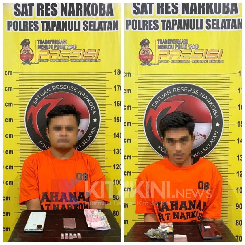 Gagalkan Peredaran Narkoba, Polres Tapsel Sikat 2 Pria di Muara Batang Toru