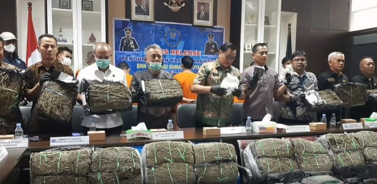 Selama Dua Bulan BNNP Sumut Sita 141 Kilogram Ganja Jaringan Aceh dan Madina