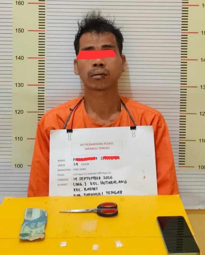 Penggerebekan Rumah Kosong di Badiri, Polres Tapteng Ringkus Terduga Pengedar Sabu