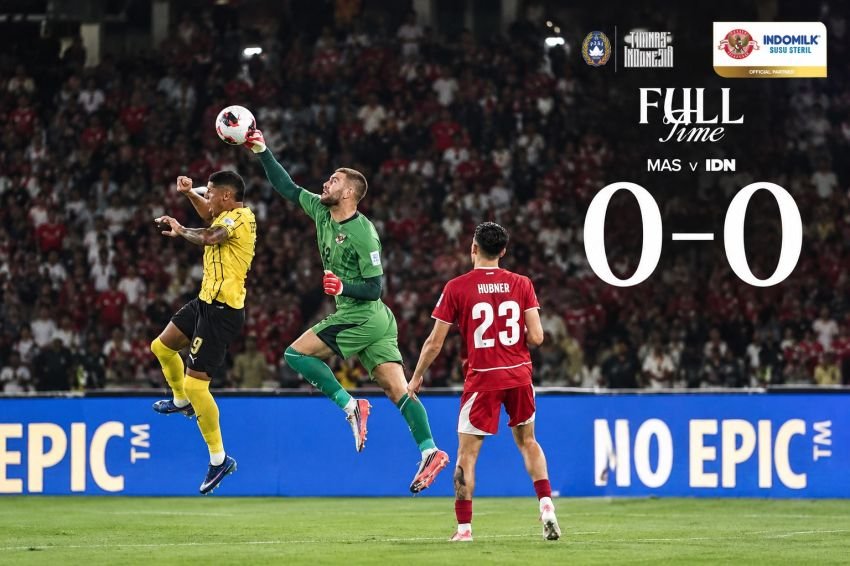 10 Pemain Timnas Indonesia Tahan Gempuran Malaysia Tanpa Gol