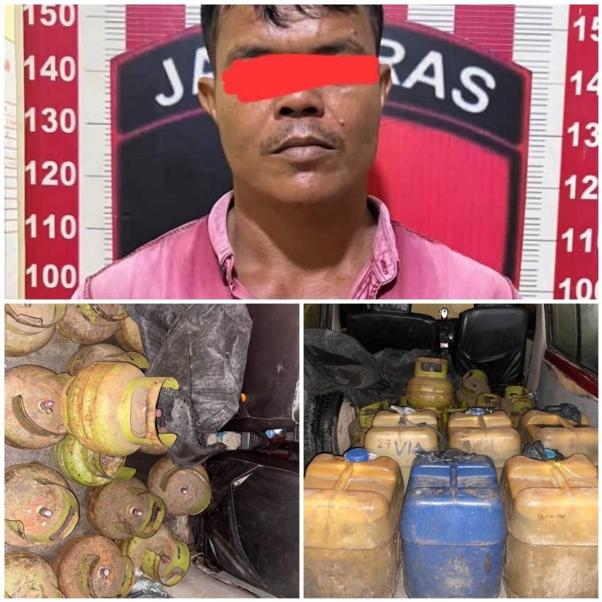 Polres Tapteng Tangkap Pria Pengangkut BBM dan Gas Subsidi di Pandan