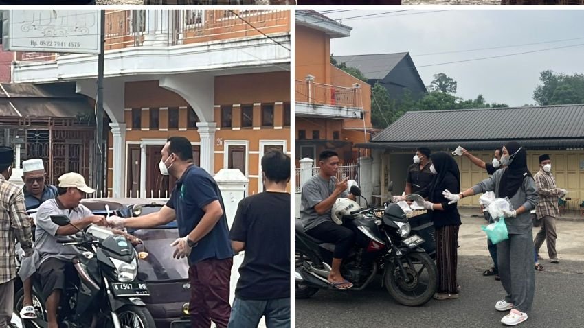Kabut Asap Selimuti Padangsidimpuan, Keluarga Besar Rumah Sehat NHH Bagikan Ribuan Masker