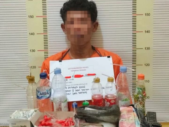 Satresnarkoba Polres Tapteng Bekuk Pengedar Sabu di Tapiannauli, asits Sejumlah Barang Bukti