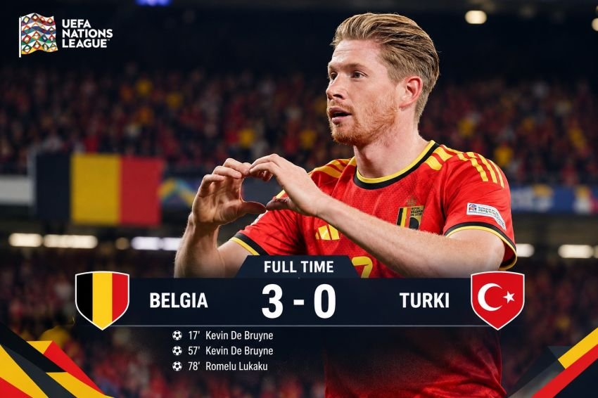 Belgia Hancurkan Turki 3-0, Kevin De Bruyne Menggila! Van Bommel Puji Permainan Tim, Montella Akui Perbedaan Level
